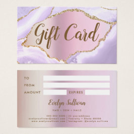 Lavender Agate Faux Pearlescent Foil Gift Card Visitkort