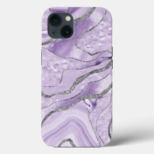 Lavender Agate Silver Glitter Glam #1