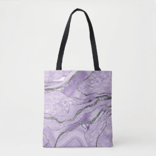 Lavender Agate Silver Glitter Glam #1 Tygkasse