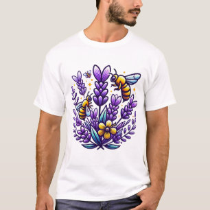 Lavender and Bees Tote Bag - Blommigt Aromaterapi T Shirt