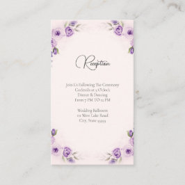 Lavender and Blush Rose Reception Enclosure Card Tilläggskort