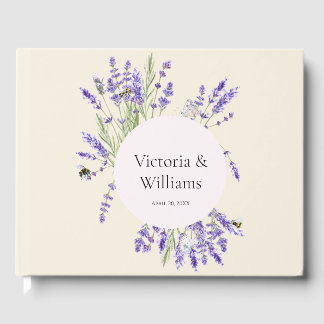 Lavender and Ivory Regency Round Frame Guest Book Gästböcker