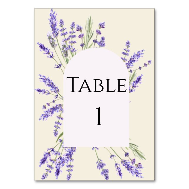 Lavender and Ivory Regency Table Number Bordsnummer (Framsidan)