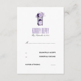 Lavender and Lila Blommigt Lantern OSA Kort