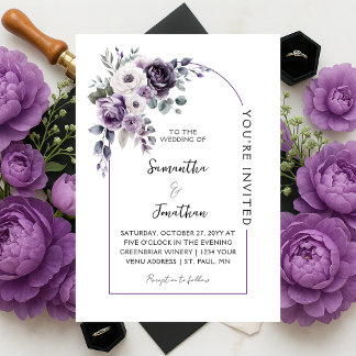 Lavender and Purple Arch Wedding | Inbjudningar
