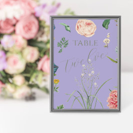 Lavender and Sage Grönt Outdoor Garden Wedding Bordsnummer