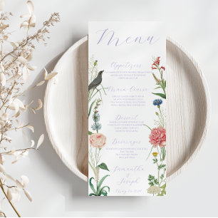 Lavender and Sage Grönt Outdoor Garden Wedding Meny
