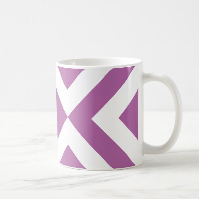 Lavender and White Chevrons Kaffemugg (Höger)