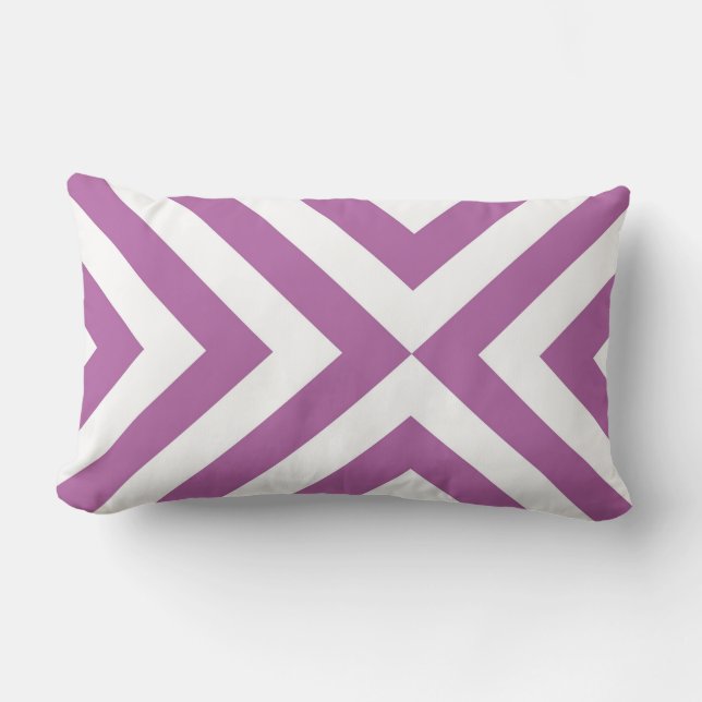 Lavender and White Chevrons Lumbarkudde (Framsida)