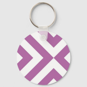 Lavender and White Chevrons Nyckelring