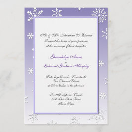 Lavender and White Snowflake Wedding bjudande Inbjudningar