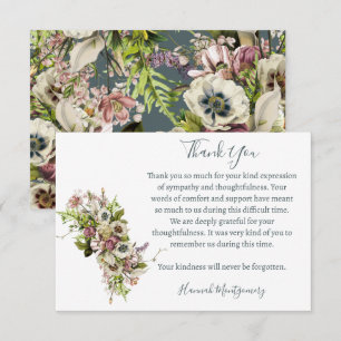 Lavender Anemone Funeral Photo - tackkort Anteckningskort
