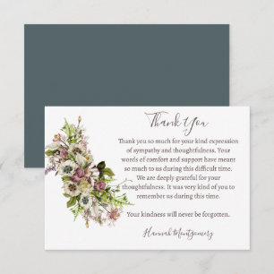 Lavender Anemone Funeral Photo - tackkort Anteckningskort