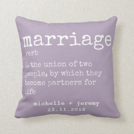 Lavender Anpassningsbar Couple's Definition Bröllo Kudde