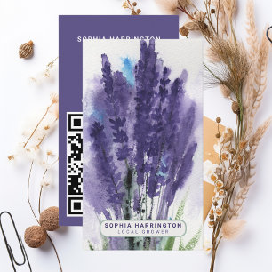 Lavender Anpassningsbar QR Code Scannable Farmers Visitkort