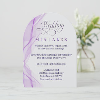 Lavender Arch Elegant Wedding Invitation Inbjudningar
