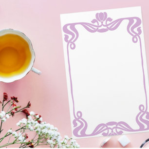 Lavender Art nouveau Gräns Stationary Brevpapper