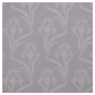 Lavender Art nouveau Iris Fabric Tyg