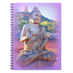 lavender aura buddha anteckningsbok med spiral