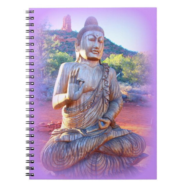 lavender aura buddha anteckningsbok med spiral (Framsidan)