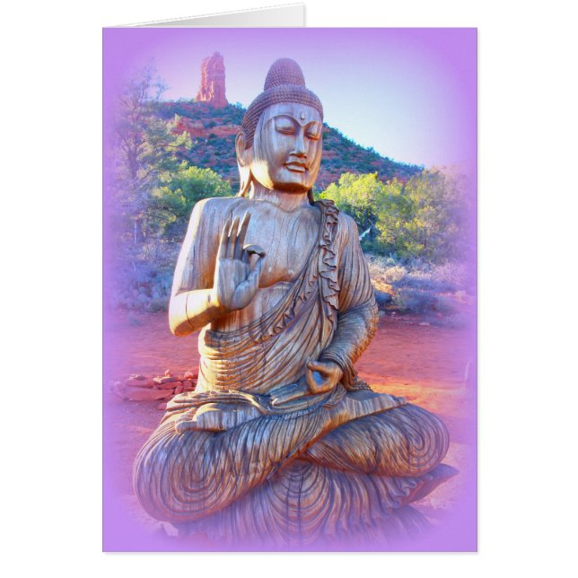 lavender aura buddha hälsningskort (Framsidan)