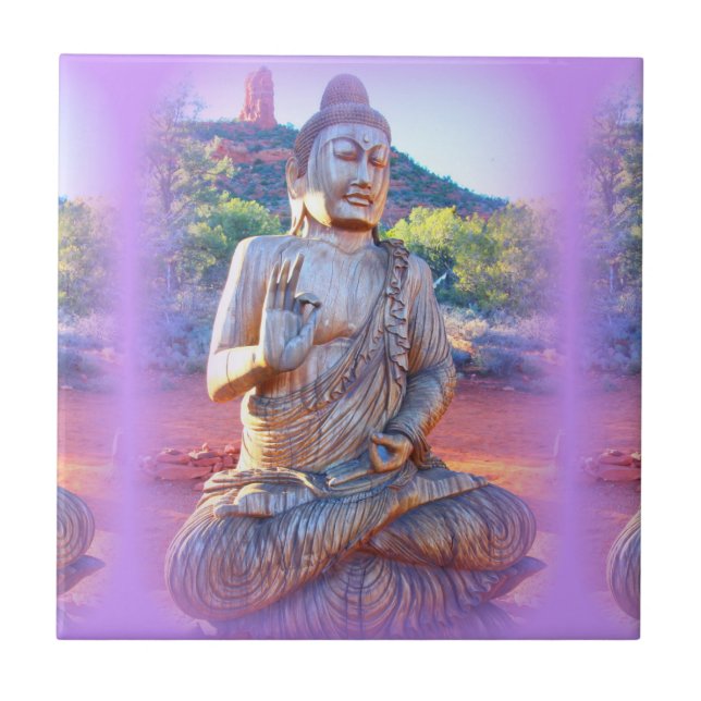 lavender aura buddha kakelplatta (Framsidan)