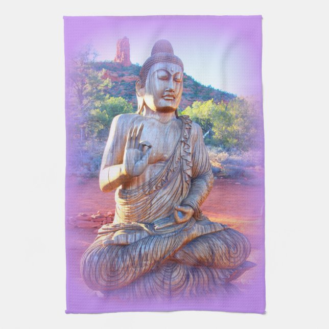 lavender aura buddha kökshandduk (Vertikal)