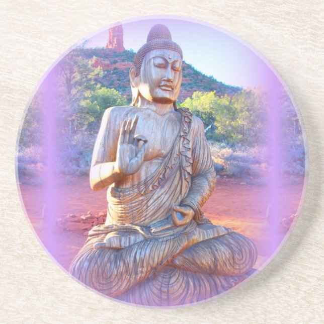 lavender aura buddha underlägg sandsten (Framsidan)
