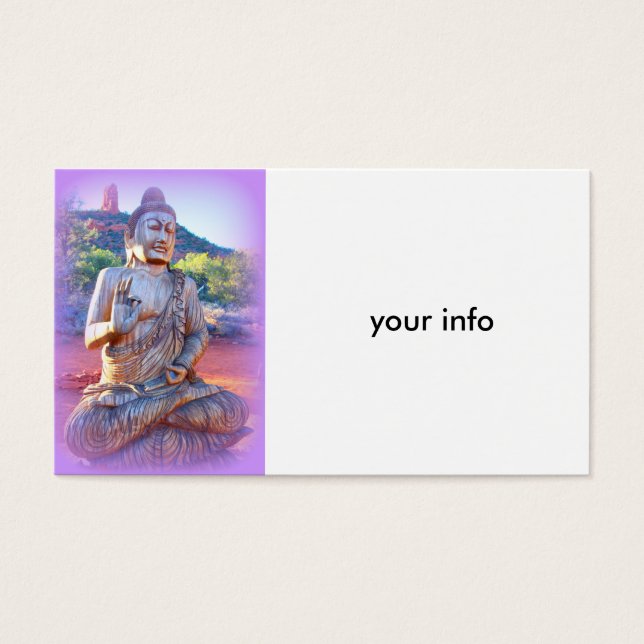 lavender aura buddha visitkort (Framsidan)