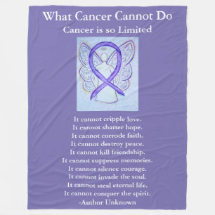 Lavender Awareness Ribbon Cancer Angel Blankets Fleecefilt