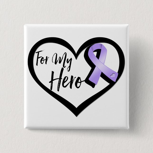 Lavender Awareness Ribbon for My Hero Knapp (Framsida)
