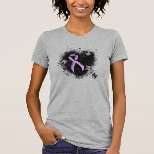 Lavender Awareness Ribbon Grunge Heart Tröja
