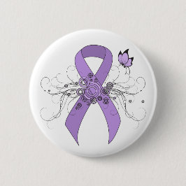 Lavender Awareness Ribbon med Butterfly Knapp