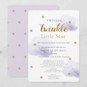 Lavender Baby Shower by Mail Twinkle Little Star f Inbjudningar