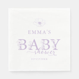 Lavender Baby Shower | Elegant Wildflower Floral Pappersservett
