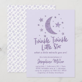 Lavender Baby Shower för Twinkle Little Star Inbjudningar