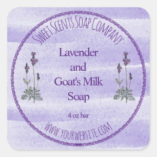 Lavender Bath och Cosmetics-etikett Fyrkantigt Klistermärke