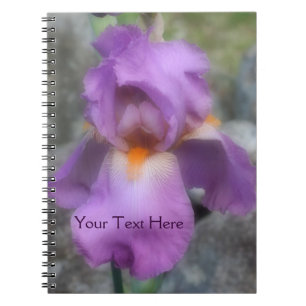 Lavender Bearded Iris Flower Nature Notebook Anteckningsbok Med Spiral