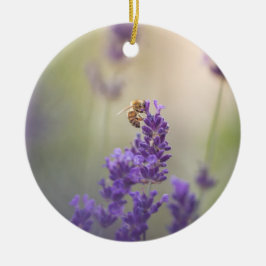 Lavender Bee Nature Photo Julgransprydnad Keramik