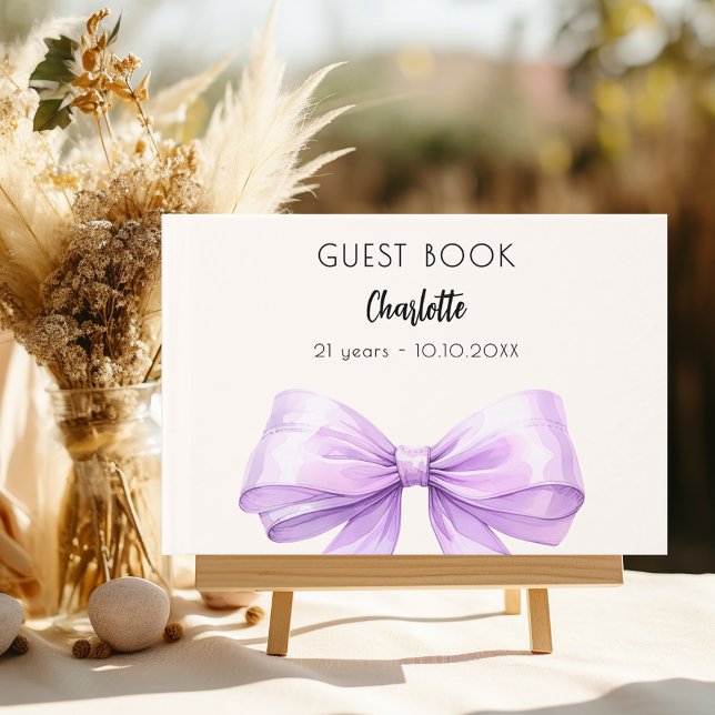 Lavender beige kräm-bockfödelsedag gästböcker (Skapare uppladdad)