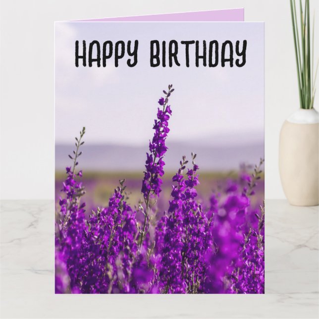 LAVENDER BIRTHDAY GREETING CARDS KORT (Framsida)