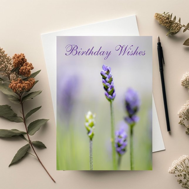 Lavender Birthday Önskemål Kort (Skapare uppladdad)