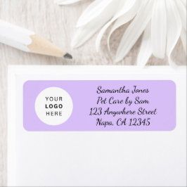 Lavender Black Script Business Logo Customizable  Returadress Etikett