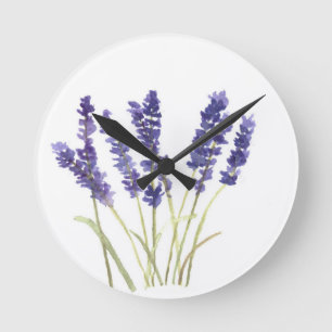 Lavender Blavender fransk lavender Rund Klocka