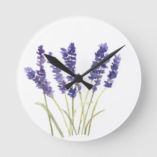 Lavender Blavender fransk lavender Rund Klocka (Framsida)