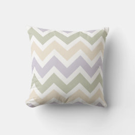 Lavender, Blek Grönt, Ivory Chevron Mönster Kudde