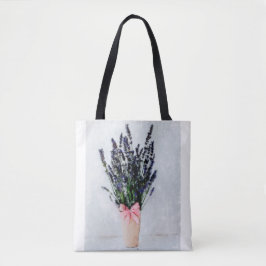 Lavender Bliss Bouquet Tote Bag Tygkasse