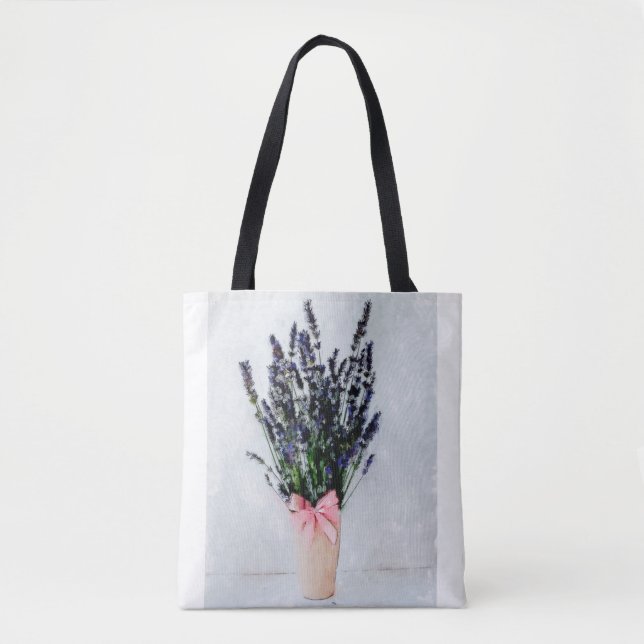 Lavender Bliss Bouquet Tote Bag Tygkasse (Framsida)