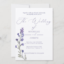 Lavender Bliss Elegant Watercolor Bröllop Inbjudningar