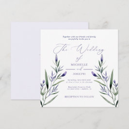 Lavender Bliss Elegant Watercolor Bröllop Inbjudningar
